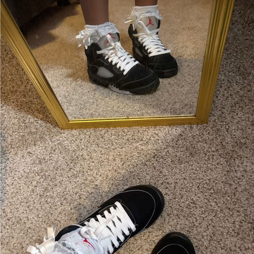 Black and White High-Top Sneakers